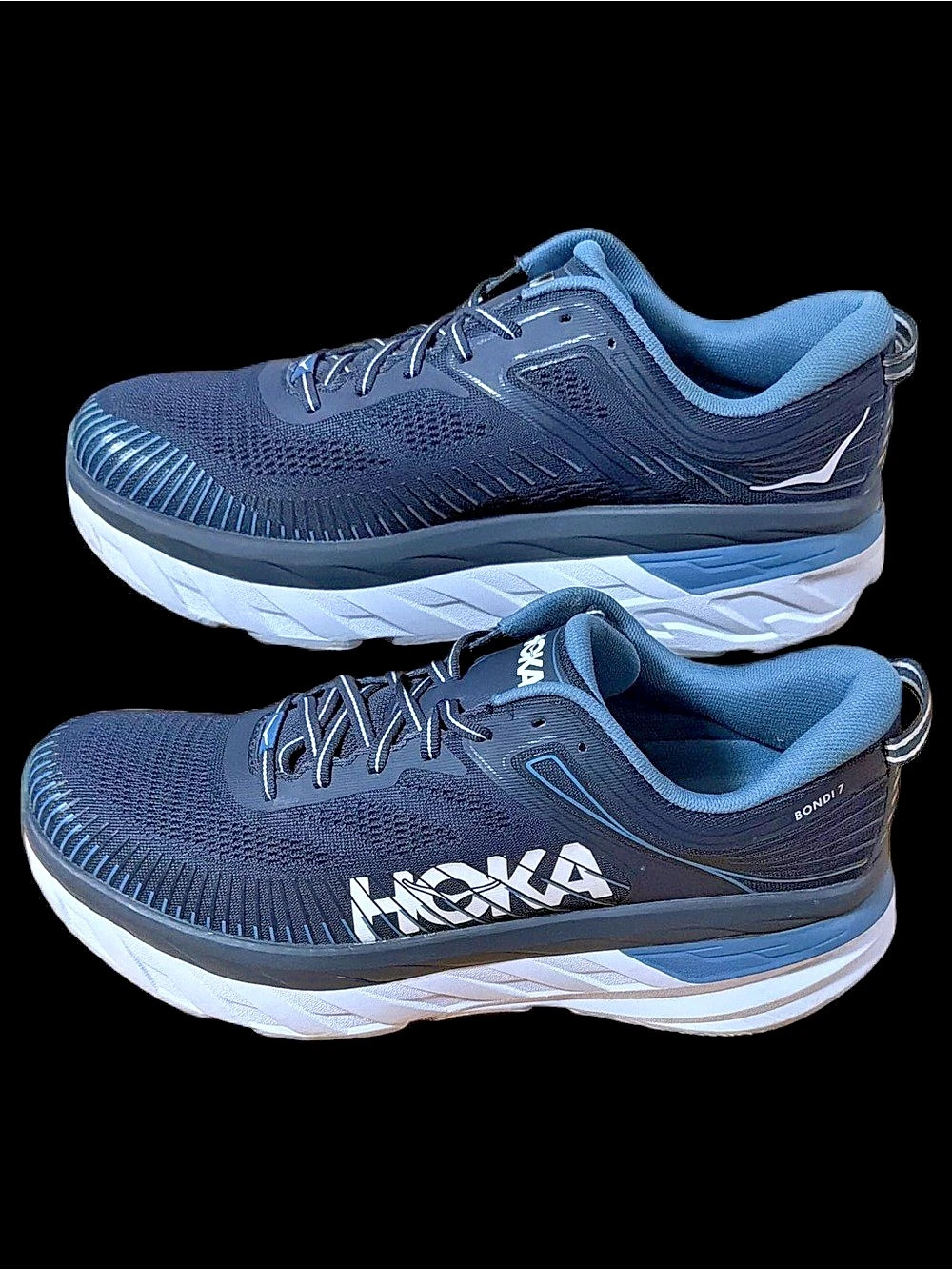 Hoka One Bondi 7 Men’s Running Shoes Blue & White US 11 D